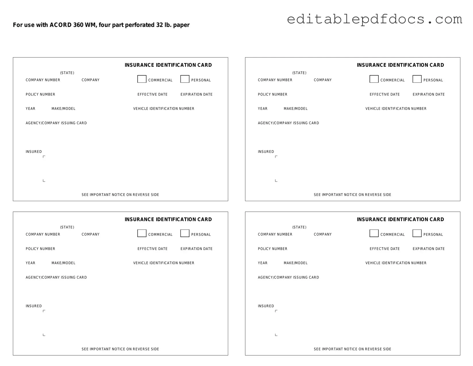 Fill a Valid Acord 50 WM Template