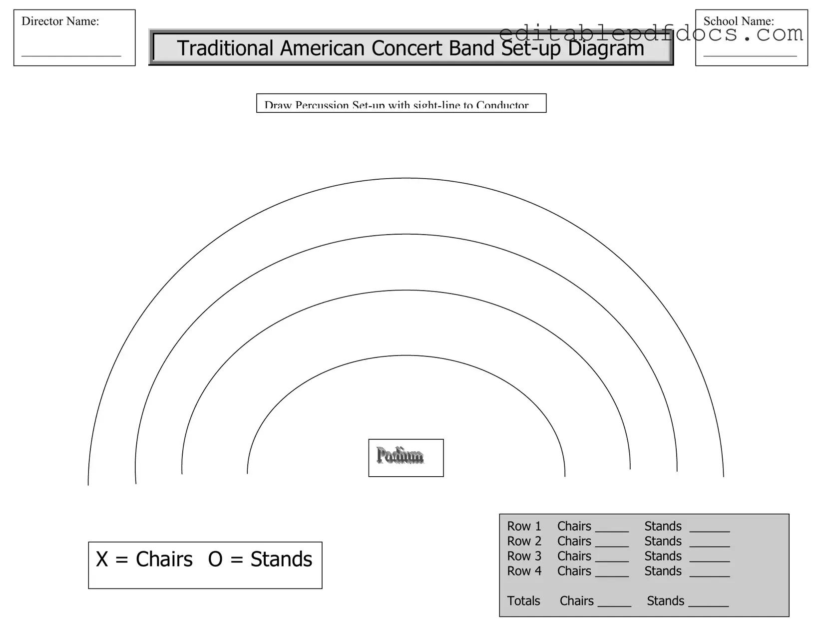 Fill a Valid Band Seating Chart Template