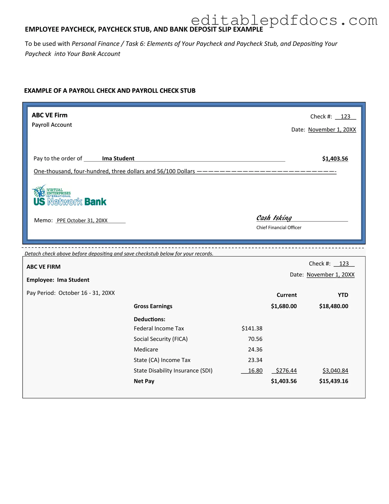 Fill a Valid Payroll Check Template