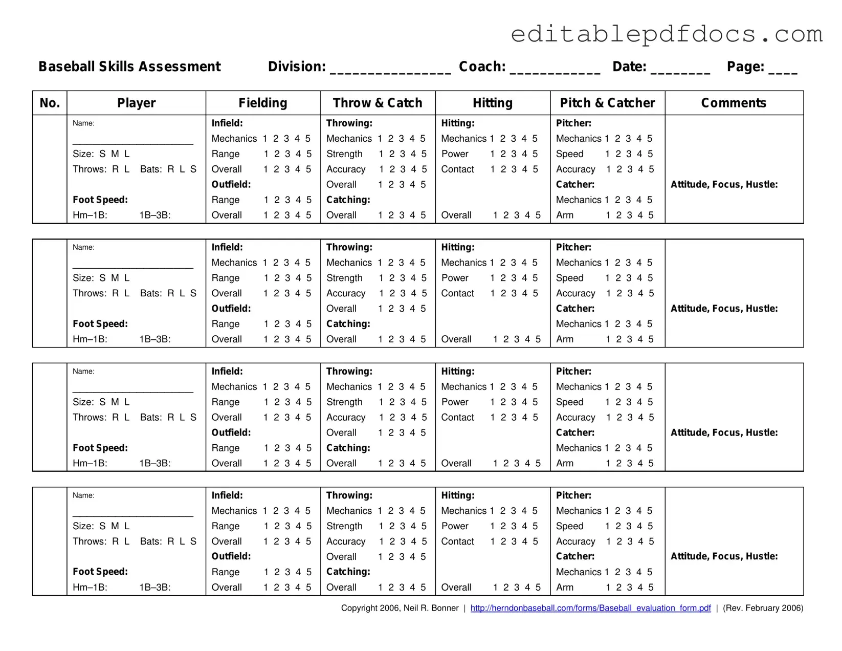 Fill a Valid Baseball Assessment Template