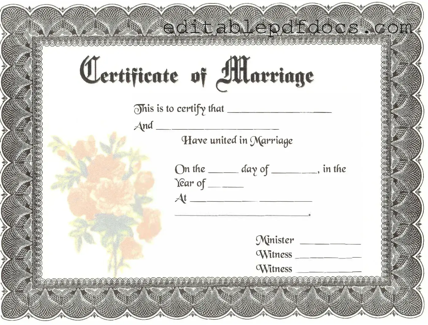 Fill a Valid Marriage Certificate Template