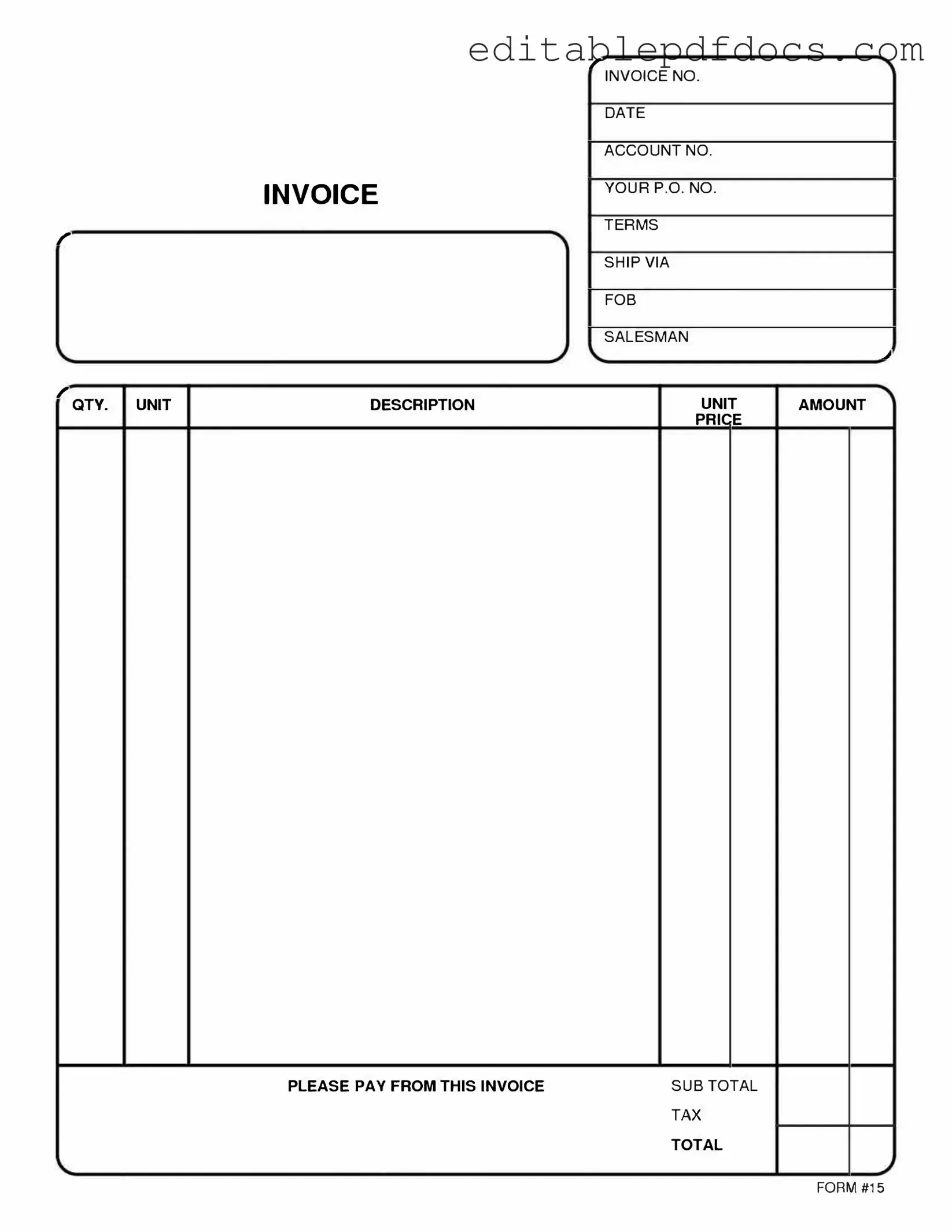 Fill a Valid Free And Invoice Pdf Template