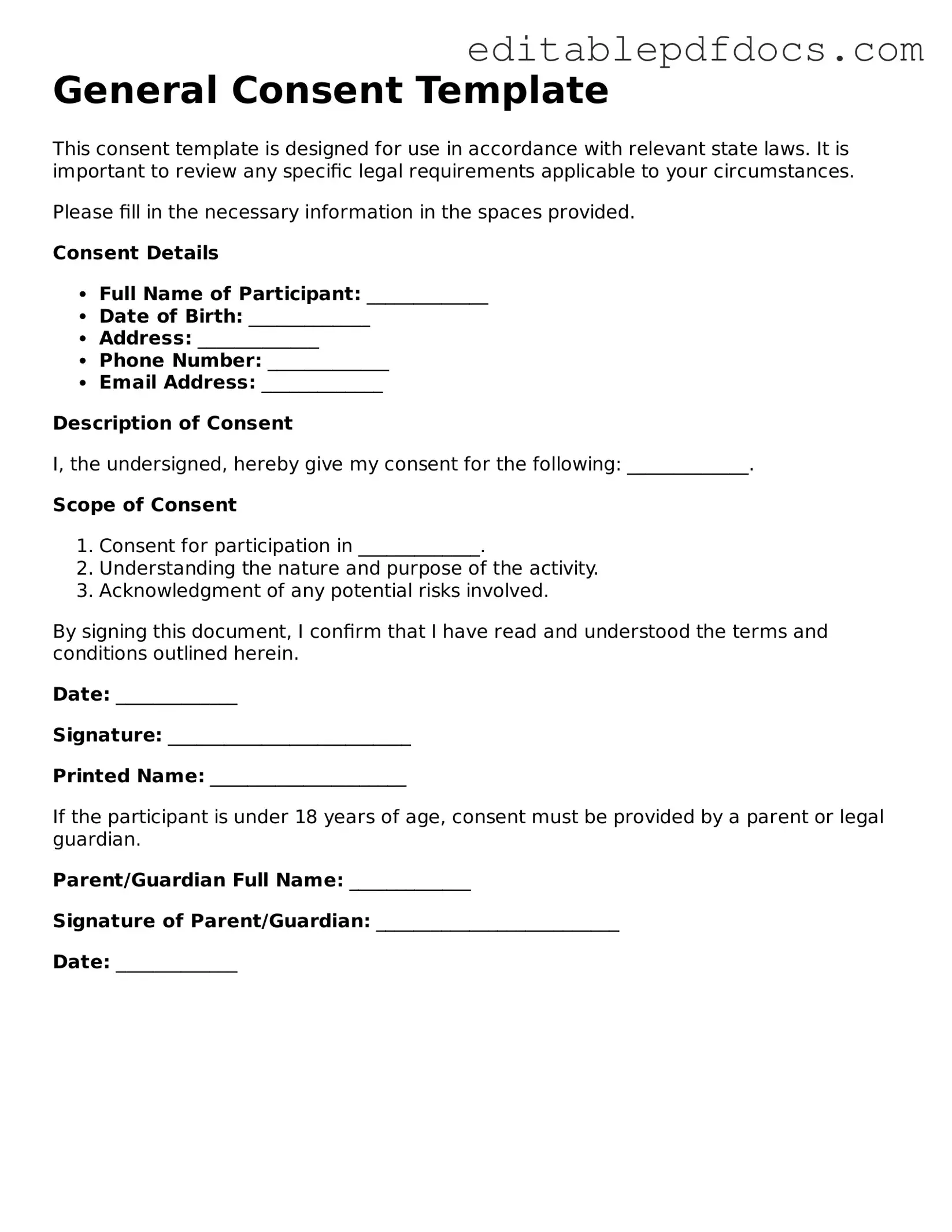 Free Consent Document