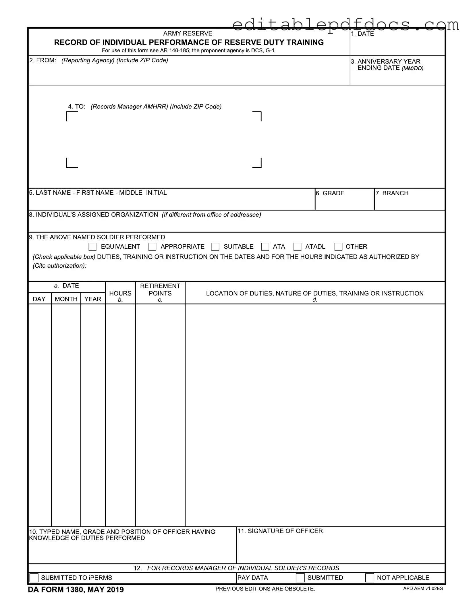 Fill a Valid Da 1380 Template
