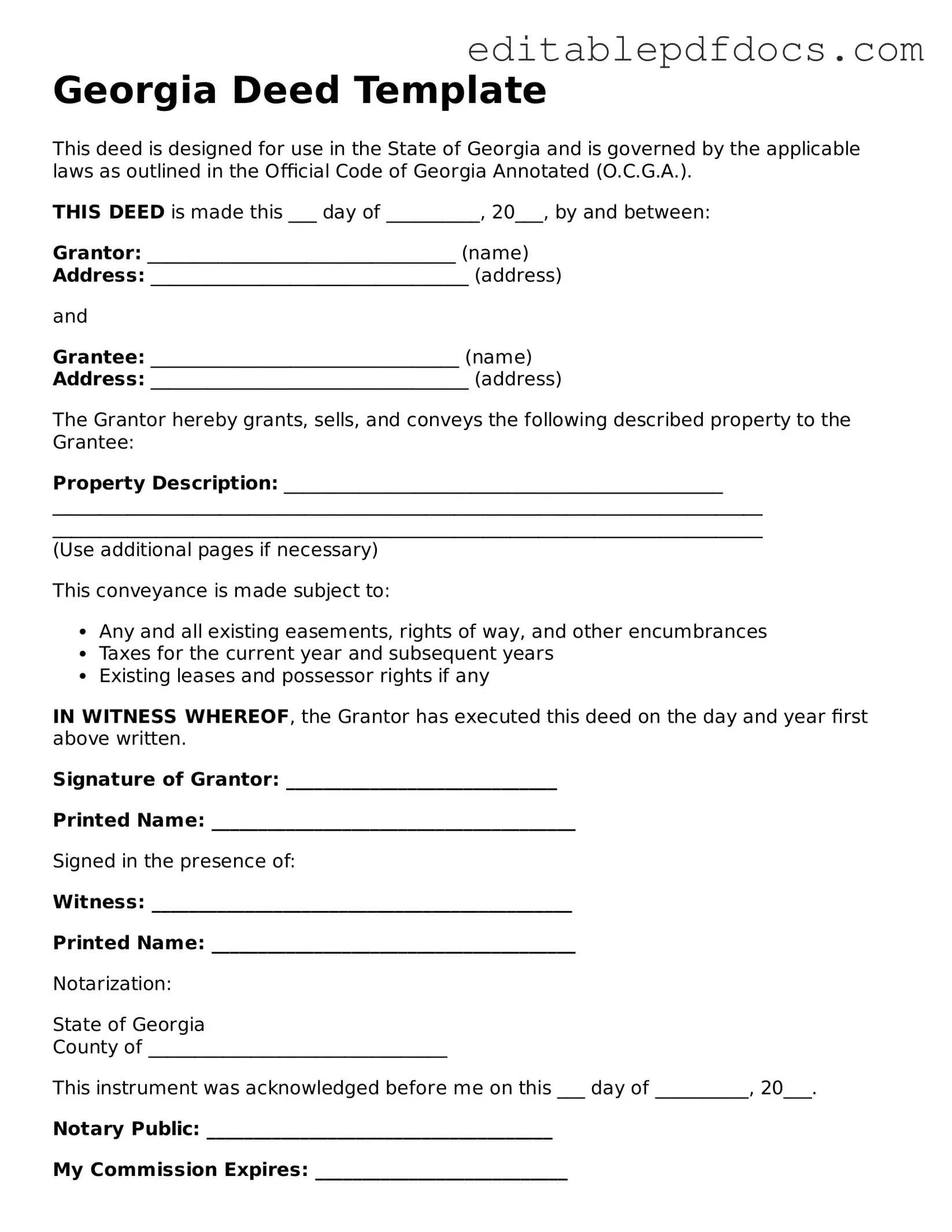  Deed Document for Georgia