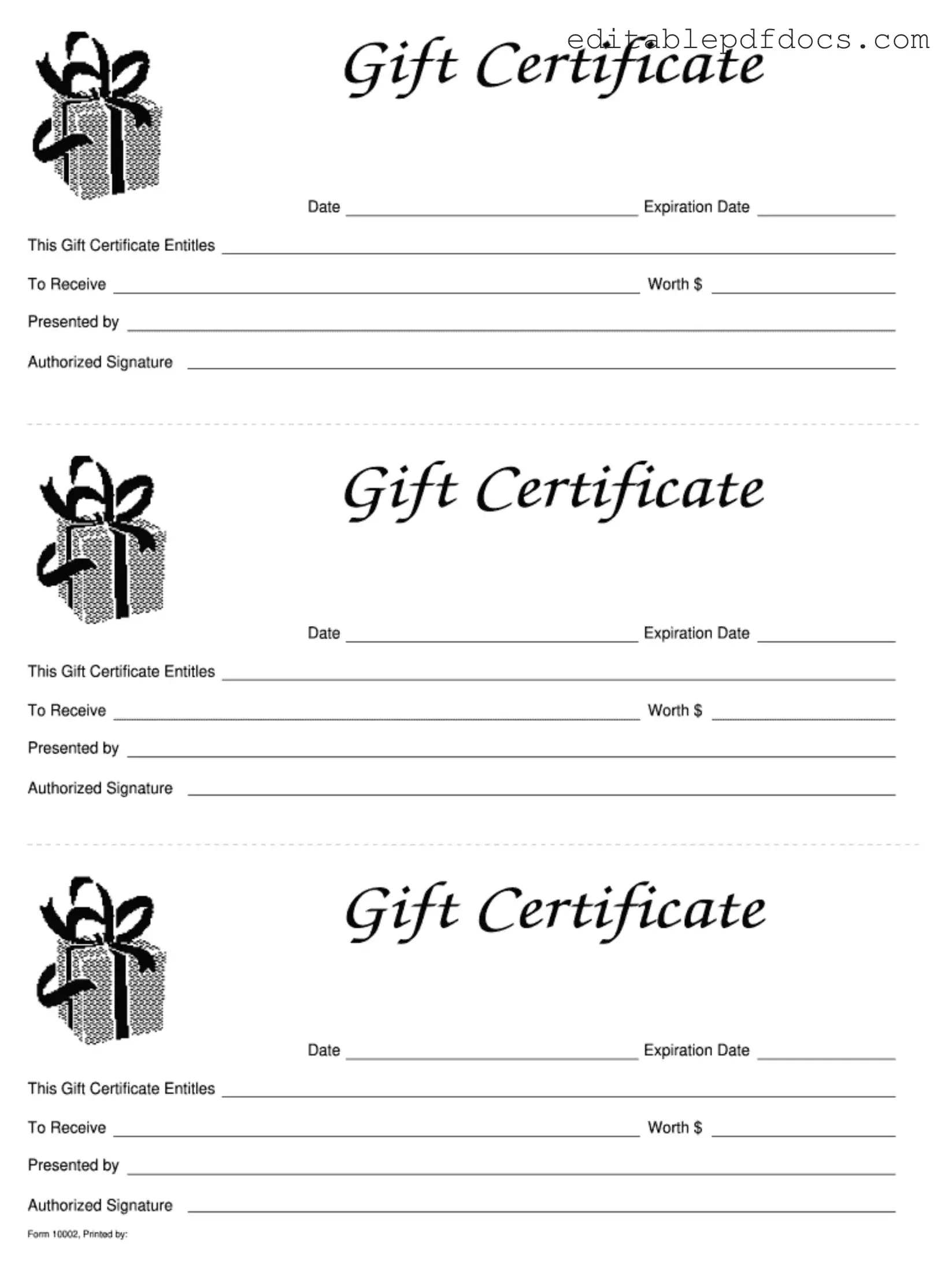 Fill a Valid Gift Certificate Template