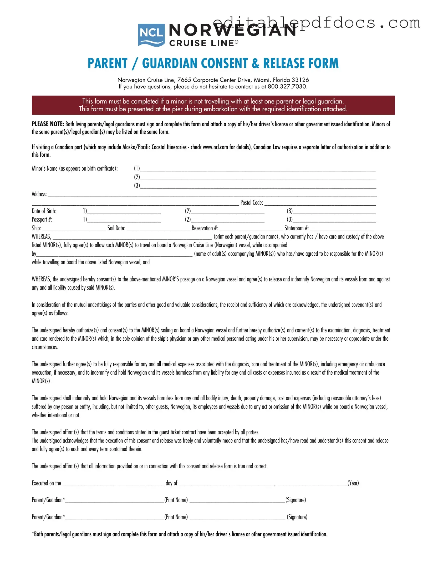 Fill a Valid NCL Parental Consent Template