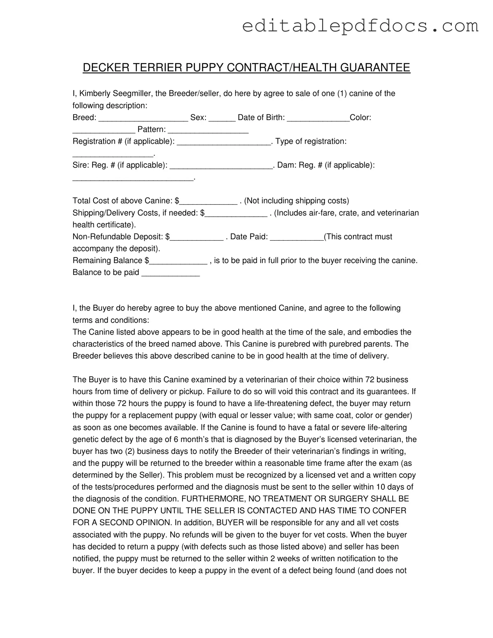 Fill a Valid Health Guarantee Template