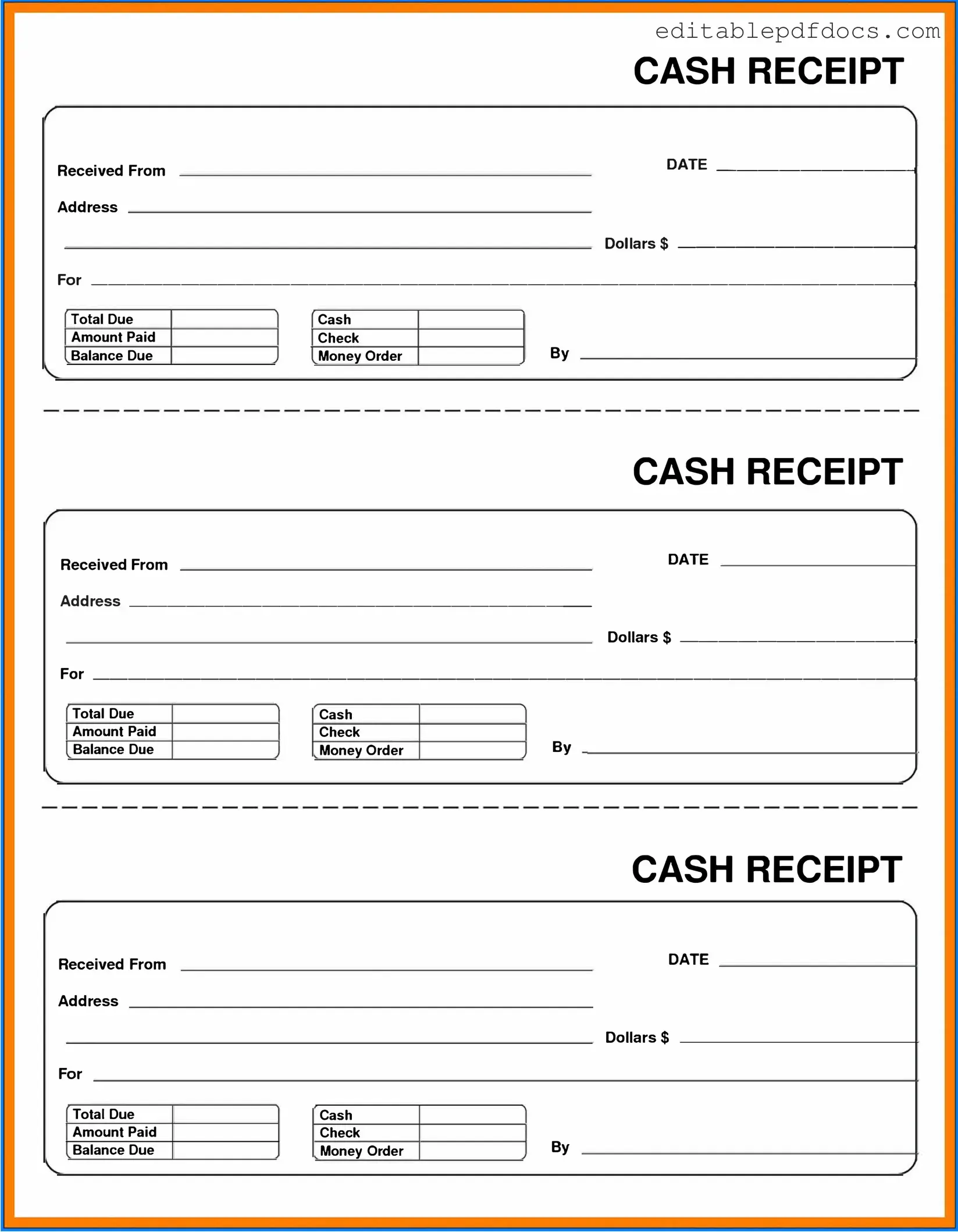 Fill a Valid Cash Receipt Template