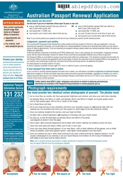 Fill a Valid Australian Passport Renewal Template