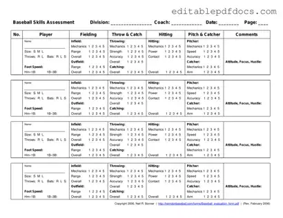Fill a Valid Baseball Assessment Template
