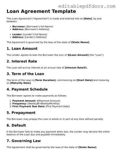 Free Loan Agreement Document