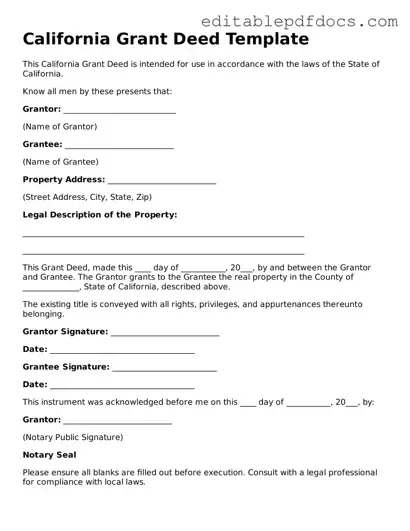 Deed Document for California