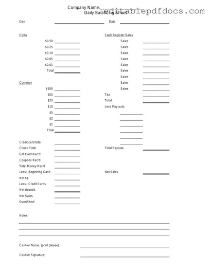Fill a Valid Cash Drawer Count Sheet Template