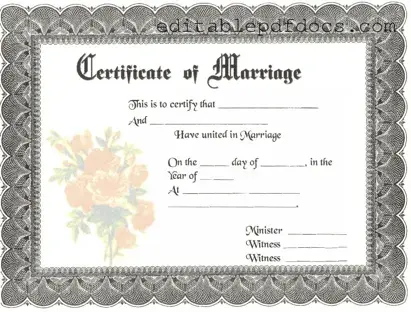 Fill a Valid Marriage Certificate Template