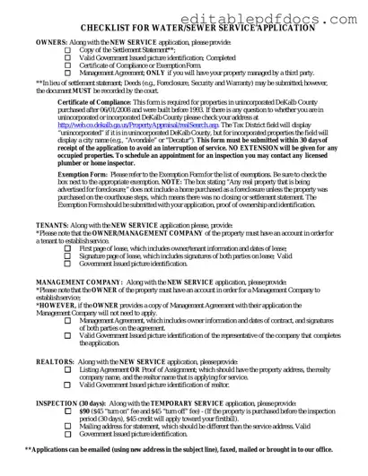 Fill a Valid Dekalb County Water Application Template