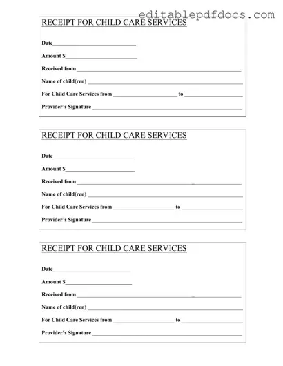 Fill a Valid Childcare Receipt Template