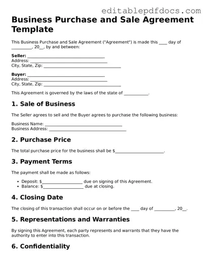 Free Business Purchase and Sale Agreement Document