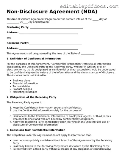 Free Non-disclosure Agreement Document