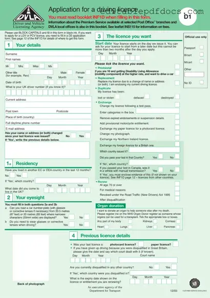 Fill a Valid D1 Dvla Template
