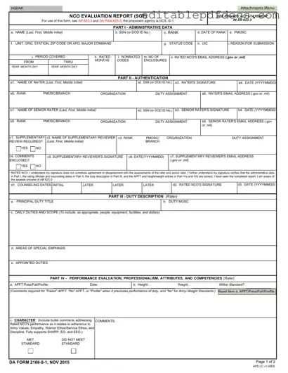 Fill a Valid Da 2166 9 1 Template