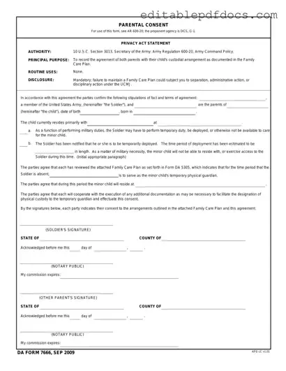 Fill a Valid DA 7666 Template