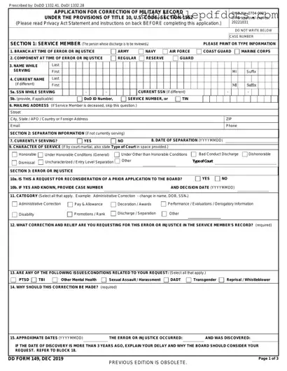 Fill a Valid DD 149 Template