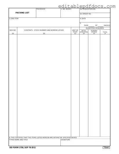 Fill a Valid Dd 1750 Template