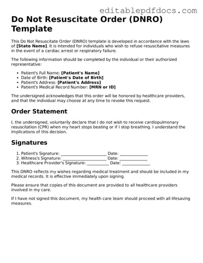 Free Do Not Resuscitate Order Document