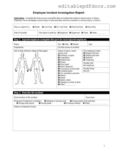 Fill a Valid Employee Accident Report Template