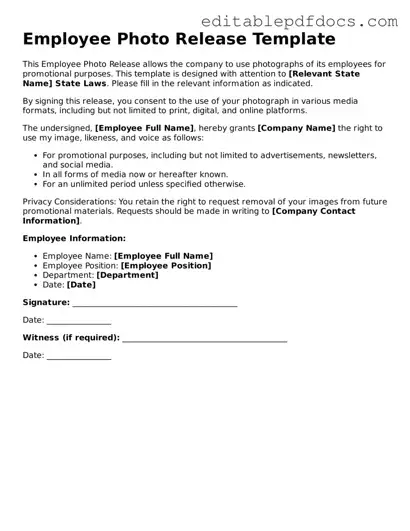Free Employee Photo Release Document