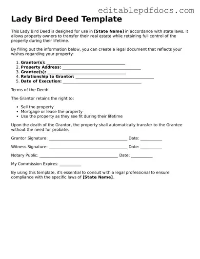 Free Lady Bird Deed Document