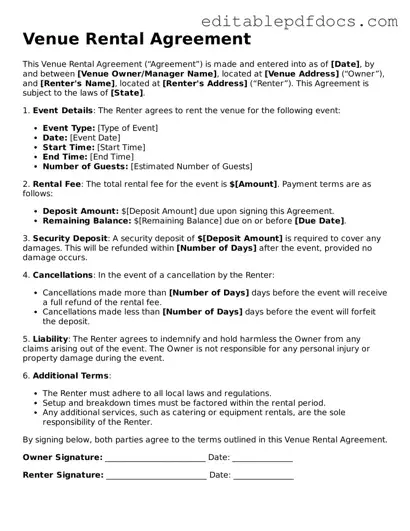 Free Venue Rental Agreement Document