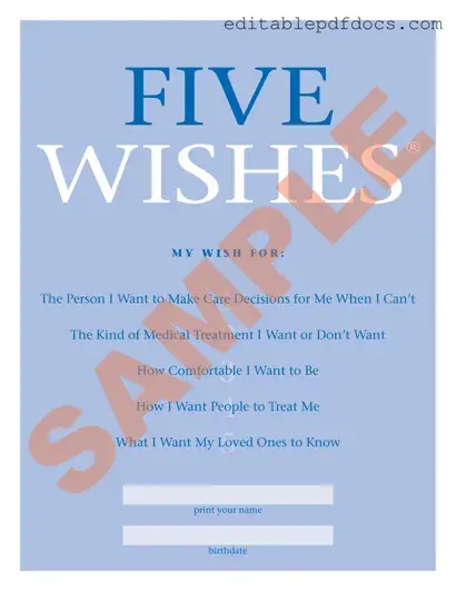 Fill a Valid 5 Wishes Document Template