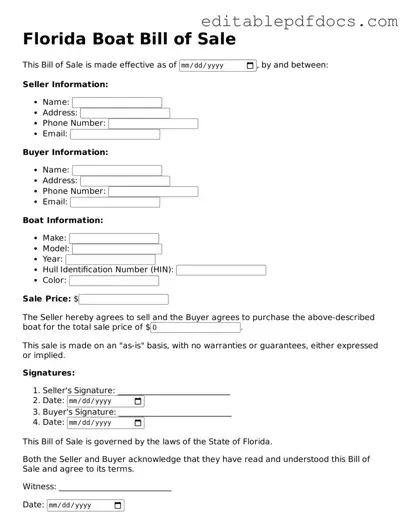  Boat Bill of Sale Document for Florida