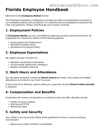  Employee Handbook Document for Florida