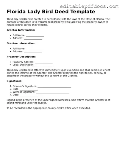  Lady Bird Deed Document for Florida