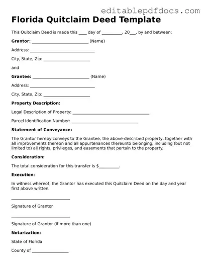  Quitclaim Deed Document for Florida