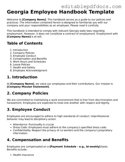  Employee Handbook Document for Georgia