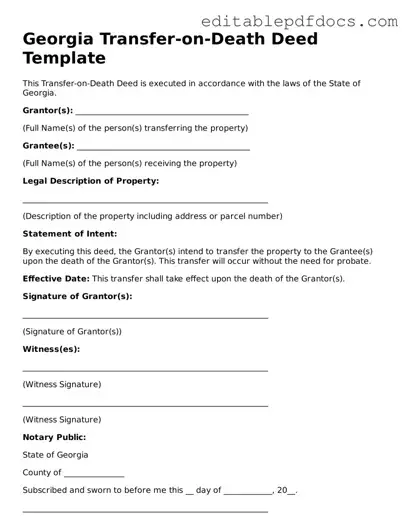  Transfer-on-Death Deed Document for Georgia