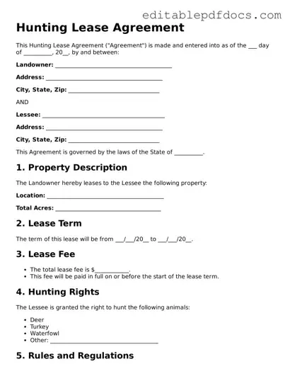 Free Hunting Lease Agreement Document