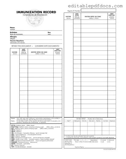 Fill a Valid Immunization Record Template