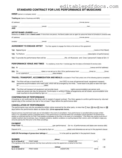 Fill a Valid Live Performance Contract Template