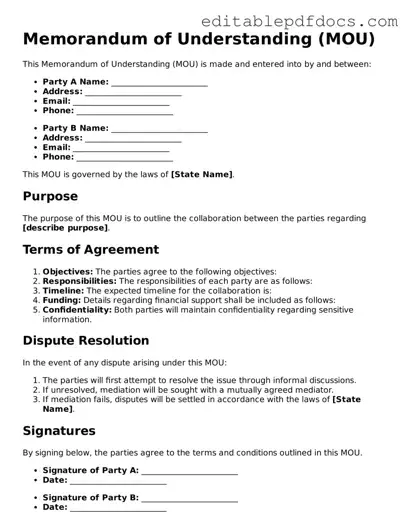 Free Memorandum of Understanding Document