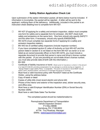 Fill a Valid Mv 427 Penndot Template