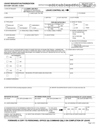 Fill a Valid Navcompt 3065 Template