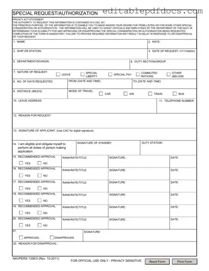 Fill a Valid Navpers 1336 3 Template