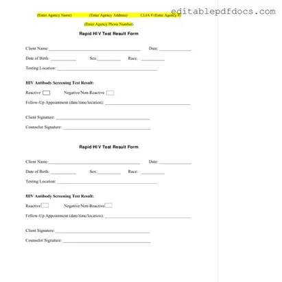Fill a Valid Negative Hiv Test Template