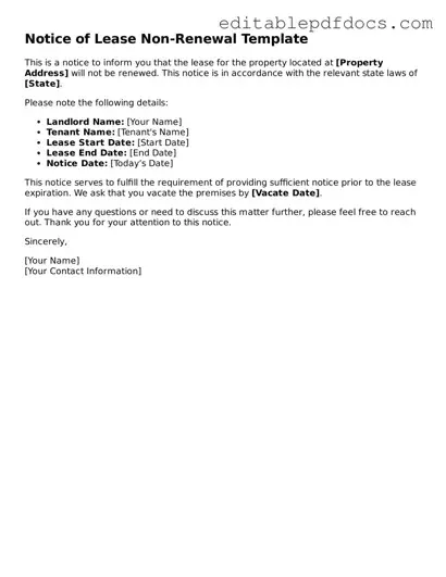 Free Notice of Lease Non-Renewal Document