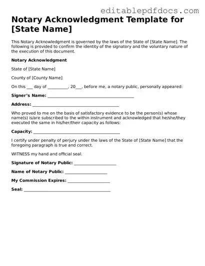 Free Notary Acknowledgement Document